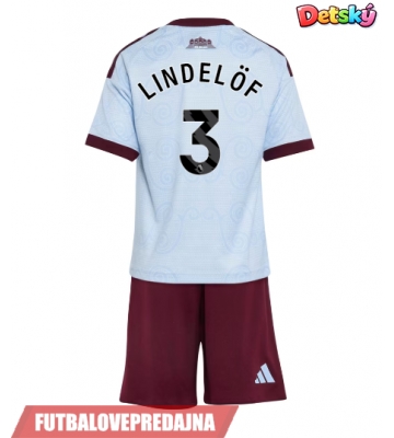 Lacne Dětský Futbalové dres Aston Villa Victor Lindelof #3 2026-27 Krátky Rukáv - Tretina (+ trenírky)